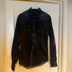 Zara Man Denim Dark Wash Shirt
